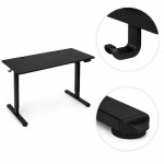 Elektrický stôl 140 x 60 cm s nastaviteľnou výškou 72–118 cm, čierny, ModernHome Elektrický stôl 140 x 60 cm s nastaviteľnou výškou 72–118 cm, čierny, ModernHome