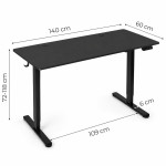 Elektrický stôl 140 x 60 cm s nastaviteľnou výškou 72–118 cm, čierny, ModernHome Elektrický stôl 140 x 60 cm s nastaviteľnou výškou 72–118 cm, čierny, ModernHome