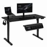 Elektrický stôl 140 x 60 cm s nastaviteľnou výškou 72–118 cm, čierny, ModernHome Elektrický stôl 140 x 60 cm s nastaviteľnou výškou 72–118 cm, čierny, ModernHome
