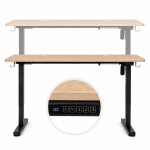 Elektrický stôl 140 x 60 cm s výškovým nastavením 72–118 cm, svetlý dub, ModernHome Elektrický stôl 140 x 60 cm s výškovým nastavením 72–118 cm, svetlý dub, ModernHome