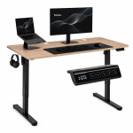 Elektrický stôl 140 x 60 cm s výškovým nastavením 72–118 cm, svetlý dub, ModernHome Elektrický stôl 140 x 60 cm s výškovým nastavením 72–118 cm, svetlý dub, ModernHome