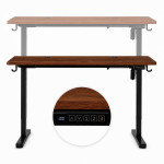 Elektrický stôl 140 × 60 cm s nastaviteľnou výškou 72–118 cm, tmavý dub, ModernHome Elektrický stôl 140 × 60 cm s nastaviteľnou výškou 72–118 cm, tmavý dub, ModernHome
