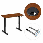 Elektrický stôl 140 × 60 cm s nastaviteľnou výškou 72–118 cm, tmavý dub, ModernHome Elektrický stôl 140 × 60 cm s nastaviteľnou výškou 72–118 cm, tmavý dub, ModernHome