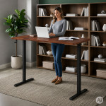 Elektrický stôl 140 × 60 cm s nastaviteľnou výškou 72–118 cm, dub v antikovom prevedení, ModernHome Elektrický stôl 140 × 60 cm s nastaviteľnou výškou 72–118 cm, dub v antikovom prevedení, ModernHome