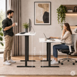 Elektrický stôl 120 x 60 cm s nastaviteľnou výškou 72–118 cm, biela doska, ModernHome Elektrický stôl 120 x 60 cm s nastaviteľnou výškou 72–118 cm, biela doska, ModernHome