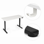 Elektrický stôl 120 x 60 cm s nastaviteľnou výškou 72–118 cm, biela doska, ModernHome Elektrický stôl 120 x 60 cm s nastaviteľnou výškou 72–118 cm, biela doska, ModernHome