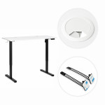 Elektrický stôl 120 x 60 cm s nastaviteľnou výškou 72–118 cm, biela doska, ModernHome Elektrický stôl 120 x 60 cm s nastaviteľnou výškou 72–118 cm, biela doska, ModernHome
