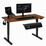 Elektrický stôl 120 x 60 cm s výškovým nastavením 72–118 cm, tmavý dub, ModernHome Elektrický stôl 120 x 60 cm s výškovým nastavením 72–118 cm, tmavý dub, ModernHome
