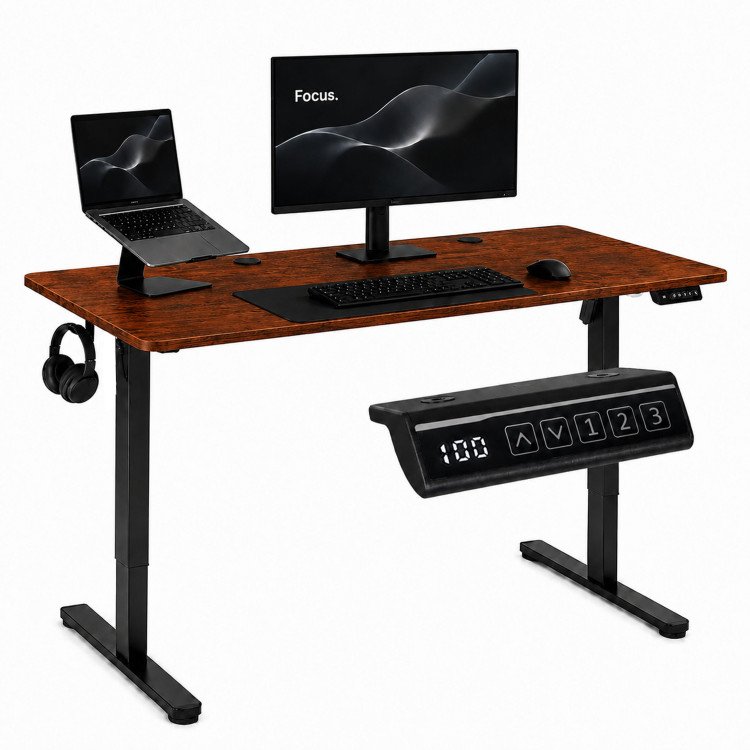 Elektrický stôl 120 × 60 cm s nastaviteľnou výškou 72–118 cm, v štýle starého dubu, ModernHome