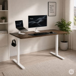 Rám písacieho stola s elektrickým nastavením výšky 72–118 cm, doska do 160 cm, biela, ModernHome
