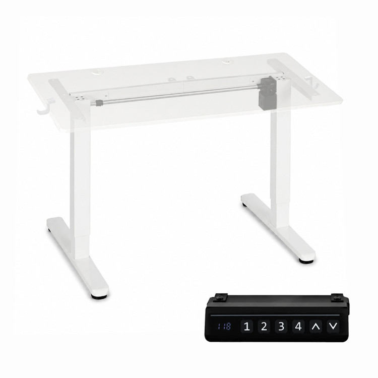 Rám písacieho stola s elektrickým nastavením výšky 72–118 cm, doska do 160 cm, biela, ModernHome