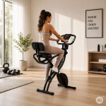 Skladací magnetický stacionárny bicykel s operadlom a expandermi, 8 úrovní odporu, nosnosť 120 kg, MOVEPRO Skladací magnetický stacionárny bicykel s operadlom a expandermi, 8 úrovní odporu, nosnosť 120 kg, MOVEPRO