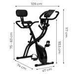 Skladací magnetický stacionárny bicykel s operadlom a expandermi, 8 úrovní odporu, nosnosť 120 kg, MOVEPRO Skladací magnetický stacionárny bicykel s operadlom a expandermi, 8 úrovní odporu, nosnosť 120 kg, MOVEPRO