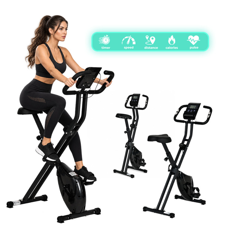 Skladací magnetický stacionárny bicykel, 8 úrovní odporu, nosnosť 120 kg, MOVEPRO