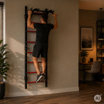 Gymnastická rebrík 215 cm, hrazda na cvičenie pre deti a dospelých, čierna, MOVEPRO