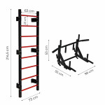 Gymnastická rebrík 215 cm, hrazda na cvičenie pre deti a dospelých, čierna, MOVEPRO