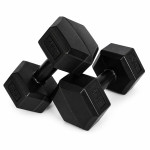 Šesťhranné činky, sada 2x4 kg, závažia na cvičenie, fitness závažia, čierne, MOVEPRO