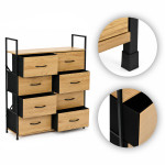 Komoda s 8 látkovými zásuvkami, 80 cm, textilný organizér, MDF, štýl loft, ModernHome Komoda s 8 látkovými zásuvkami, 80 cm, textilný organizér, MDF, štýl loft, ModernHome