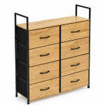 Komoda s 8 látkovými zásuvkami, 80 cm, textilný organizér, MDF, štýl loft, ModernHome Komoda s 8 látkovými zásuvkami, 80 cm, textilný organizér, MDF, štýl loft, ModernHome