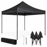 Záhradný pavilón na podujatia, automatický, samorozkladací stan s strechou, 3x3 m, čierny, MultiGarden Záhradný pavilón na podujatia, automatický, samorozkladací stan s strechou, 3x3 m, čierny, MultiGarden