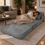 Rozkladacia pohovka 2 v 1, jednolôžková, penová, s funkciou spania, matrac 190 × 70 cm, ModernHome Rozkladacia pohovka 2 v 1, jednolôžková, penová, s funkciou spania, matrac 190 × 70 cm, ModernHome
