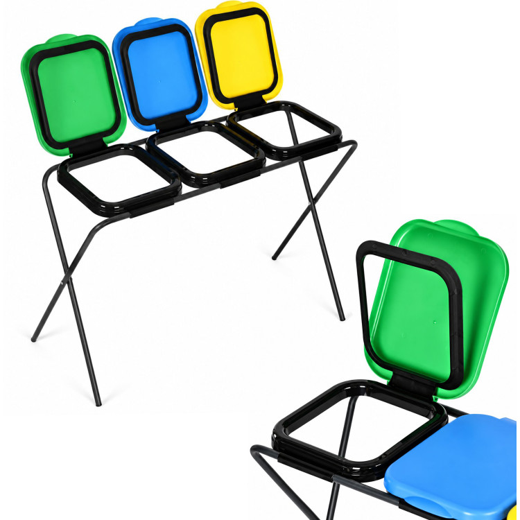 Stojan na triedenie odpadu, 3x120 litrov, odpadkový kôš, odpad, 3 priehradky, regál MultiGarden