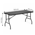 Záhradný stôl pre catering 153 x 70 cm, skladací do kufríka, čierny, MultiGarden Záhradný stôl pre catering 153 x 70 cm, skladací do kufríka, čierny, MultiGarden
