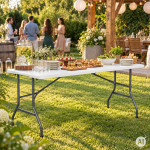 Záhradný stôl na catering 153 x 70 cm, skladací do kufríka, biely, MultiGarden Záhradný stôl na catering 153 x 70 cm, skladací do kufríka, biely, MultiGarden