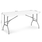 Záhradný stôl na catering 153 x 70 cm, skladací do kufríka, biely, MultiGarden Záhradný stôl na catering 153 x 70 cm, skladací do kufríka, biely, MultiGarden