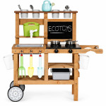 Záhradná kuchynka pre deti s príslušenstvom a kriedovou tabuľou ECOTOYS Záhradná kuchynka pre deti s príslušenstvom a kriedovou tabuľou ECOTOYS