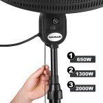 Elektrický ohrievač s dáždnikom, terasový sálavý ohrievač, stojací alebo závesný, 2000 W