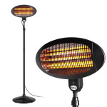 Elektrický ohrievač s dáždnikom, terasový sálavý ohrievač, stojací alebo závesný, 2000 W