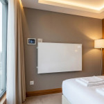 Infračervený ohrievač s LED displejom, ohrievací panel 60 x 120 cm, IR žiarič 1200 W, Wi-Fi