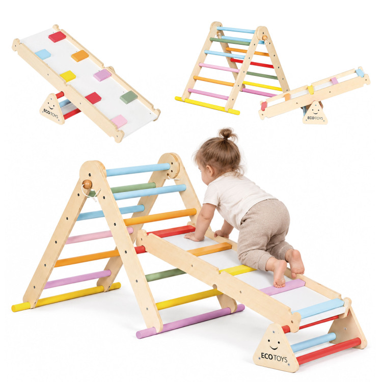Drevené detské ihrisko, lezecká súprava Montessori, rebrík, rovnovážna lišta LUNA ECOTOYS Drevené detské ihrisko, lezecká súprava Montessori, rebrík, rovnovážna lišta LUNA ECOTOYS