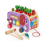 Drevená vzdelávacia kocka – sloník 8 v 1: vozík, triedič, zvončeky, lovenie červíkov – ECOTOYS Drevená vzdelávacia kocka – sloník 8 v 1: vozík, triedič, zvončeky, lovenie červíkov – ECOTOYS