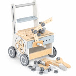 Drevená dielňa pre deti – tlačný vozík s náradím, 34 dielov, ECOTOYS
