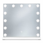 LED kozmetické zrkadlo na líčenie 50 × 40 cm s podsvietením, 3 farby, 13 žiaroviek, ModernHome