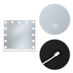 LED kozmetické zrkadlo na líčenie 50 × 40 cm s podsvietením, 3 farby, 13 žiaroviek, ModernHome