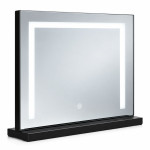 LED kozmetické zrkadlo na líčenie 50 x 40 cm s podsvietením v 3 farbách, čierne, ModernHome