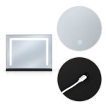 LED kozmetické zrkadlo na líčenie 50 x 40 cm s podsvietením v 3 farbách, čierne, ModernHome