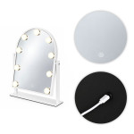 LED kozmetické zrkadlo na líčenie 30 x 40 cm s podsvietením, 3 farby, 9 žiaroviek, ModernHome LED kozmetické zrkadlo na líčenie 30 x 40 cm s podsvietením, 3 farby, 9 žiaroviek, ModernHome