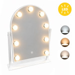 LED kozmetické zrkadlo na líčenie 30 x 40 cm s podsvietením, 3 farby, 9 žiaroviek, ModernHome LED kozmetické zrkadlo na líčenie 30 x 40 cm s podsvietením, 3 farby, 9 žiaroviek, ModernHome
