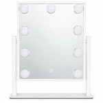 LED kozmetické zrkadlo na líčenie 25 × 30 cm s podsvietením, 3 farby, 9 žiaroviek, ModernHome LED kozmetické zrkadlo na líčenie 25 × 30 cm s podsvietením, 3 farby, 9 žiaroviek, ModernHome