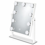 LED kozmetické zrkadlo na líčenie 25 × 30 cm s podsvietením, 3 farby, 9 žiaroviek, ModernHome LED kozmetické zrkadlo na líčenie 25 × 30 cm s podsvietením, 3 farby, 9 žiaroviek, ModernHome
