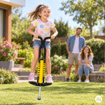 Pogo tyč na skákanie, jump stick, skákadlo pre deti do 80 kg, žltá