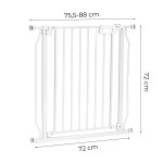 Bezpečnostná bránka 75–83 cm na schody a dvere, oceľová, biela, ECOTOYS Bezpečnostná bránka 75–83 cm na schody a dvere, oceľová, biela, ECOTOYS