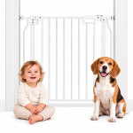 Bezpečnostná bránka 75–83 cm na schody a dvere, oceľová, biela, ECOTOYS Bezpečnostná bránka 75–83 cm na schody a dvere, oceľová, biela, ECOTOYS