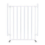 Bezpečnostná bránka 65–106 cm na schody a dvere, oceľová, s kolieskami, biela, ECOTOYS Bezpečnostná bránka 65–106 cm na schody a dvere, oceľová, s kolieskami, biela, ECOTOYS