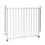 Bezpečnostná bránka 65–106 cm na schody a dvere, oceľová, s kolieskami, biela, ECOTOYS Bezpečnostná bránka 65–106 cm na schody a dvere, oceľová, s kolieskami, biela, ECOTOYS