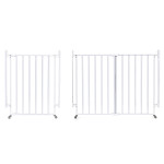 Bezpečnostná bránka 65–106 cm na schody a dvere, oceľová, s kolieskami, biela, ECOTOYS Bezpečnostná bránka 65–106 cm na schody a dvere, oceľová, s kolieskami, biela, ECOTOYS